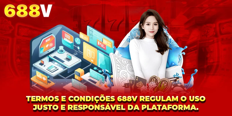 Termos e Condições 688V regulam o uso justo e responsável da plataforma